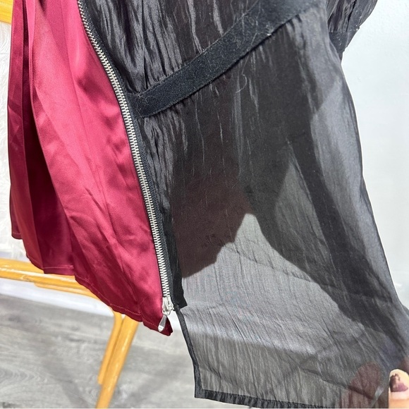 Piere Antonio Gaspari Red and Black Double Zip Skirt sz 12 - Picture 3 of 8